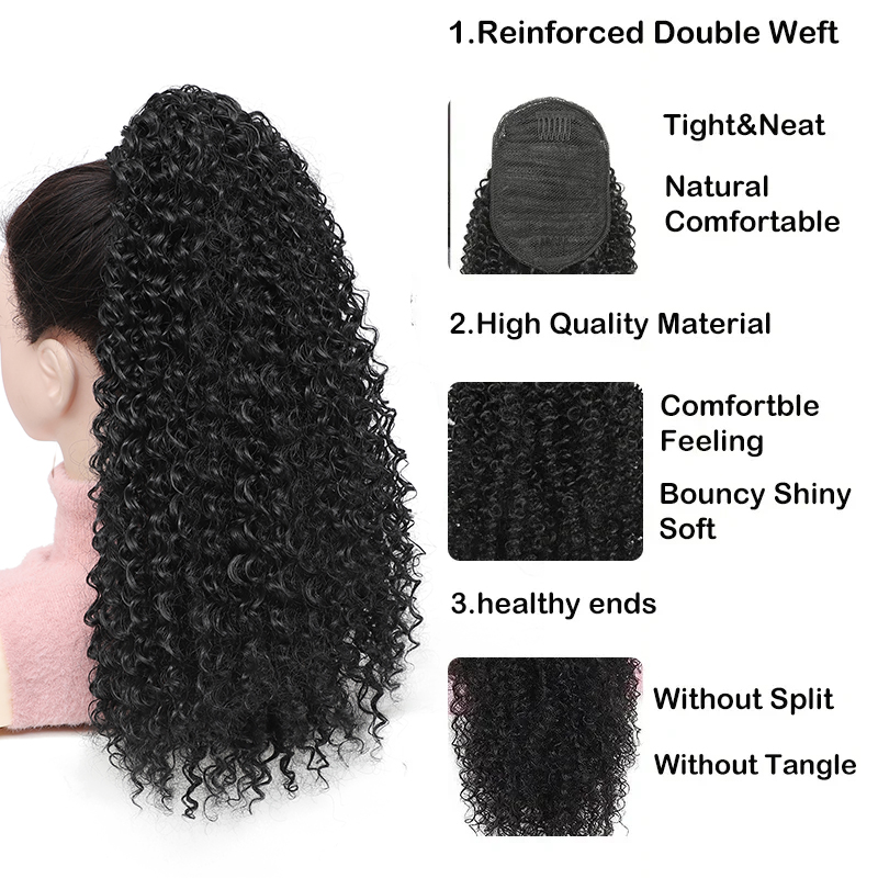 Long Curly Drawstring Ponytail - đánh giá và giá Drawstring Afro Curly Puff Ponytail