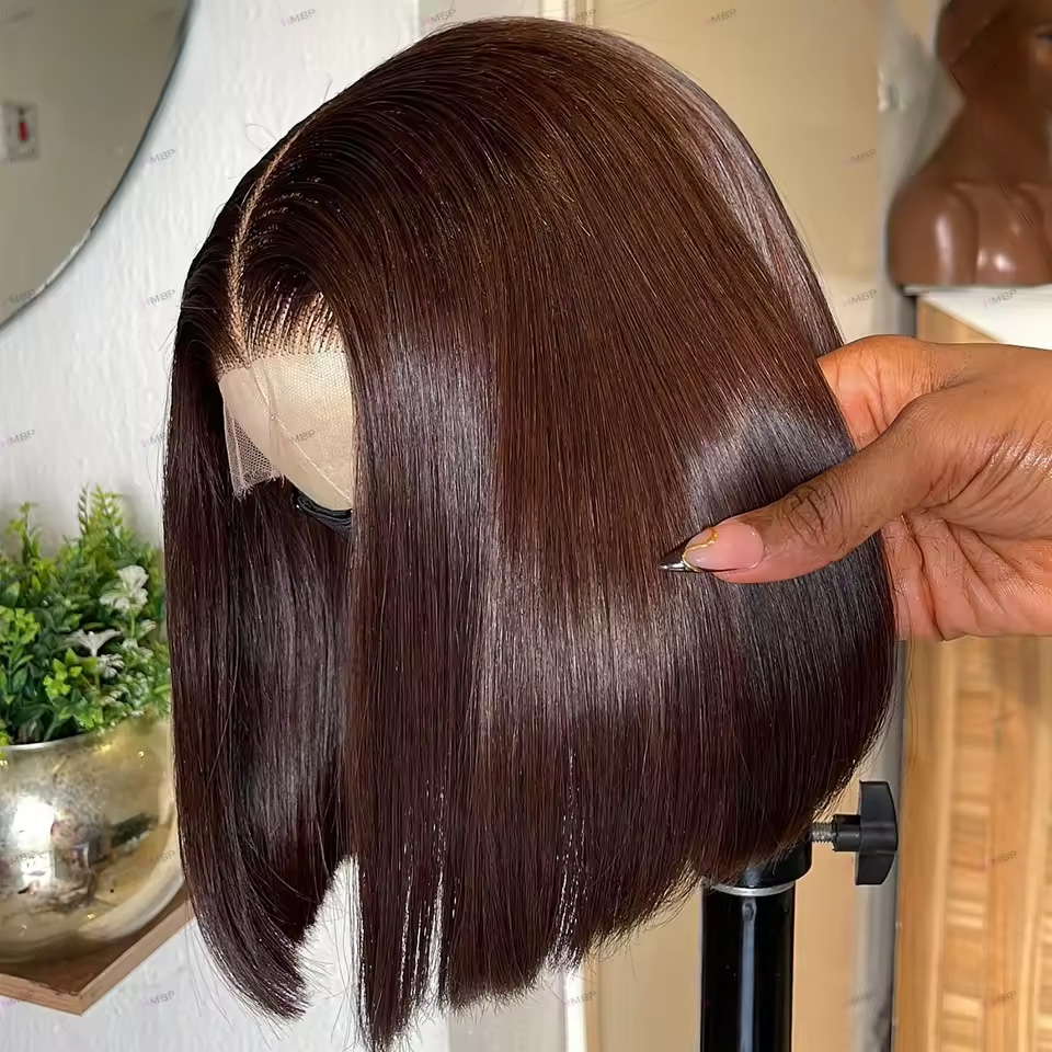 13X4 Chocolate Brown Straight  - đánh giá và giá Glueless Wear And Go Human Hair Wig