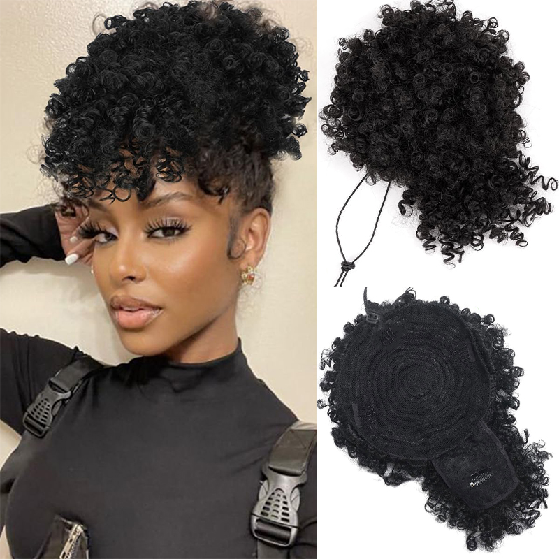 Afro Puff Kinky Curly Hair Upd - đánh giá và giá Drawstring Afro Curly Puff Ponytail