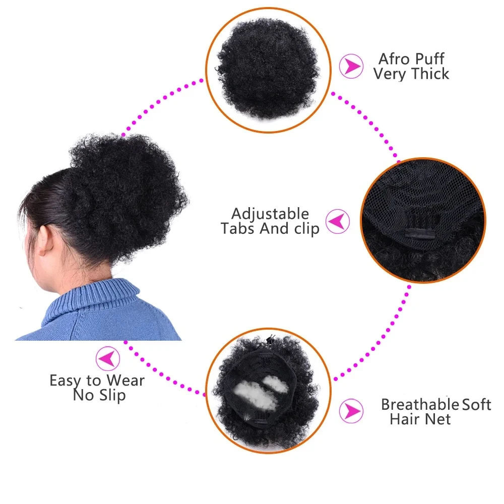 Afro Puff Drawstring Ponytail  - đánh giá và giá Drawstring Afro Curly Puff Ponytail