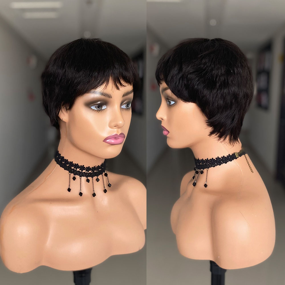 Short Straight Human Hair Wigs - đánh giá và giá Short Pixie Cut Wig Human Hair Cheap