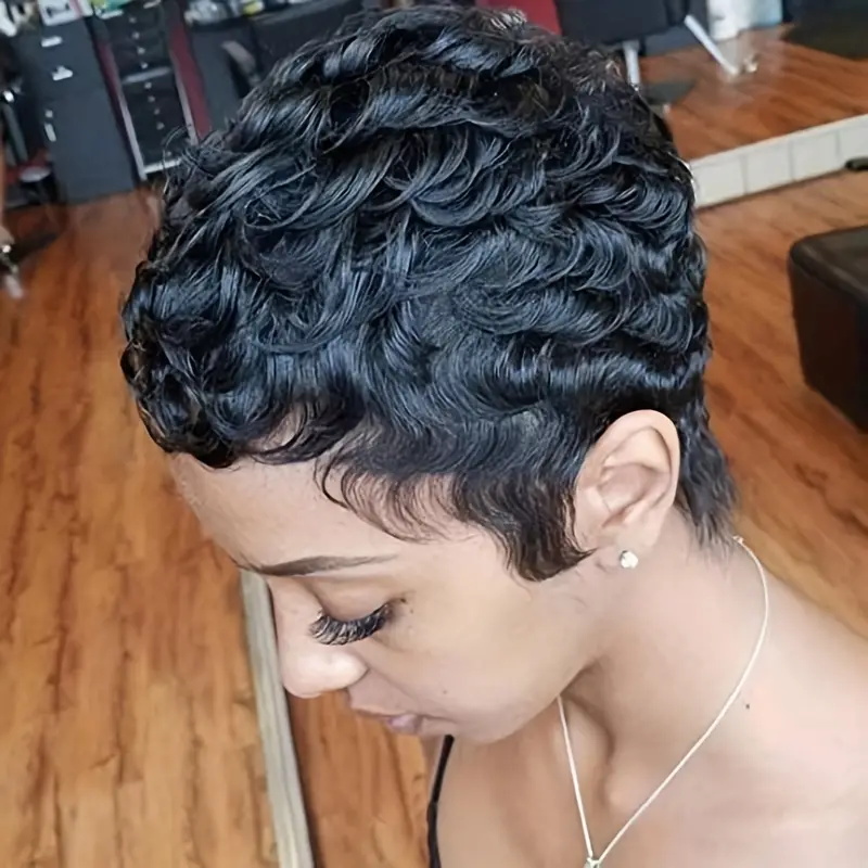 Short Bob Pixie Cut Wig Pixie  - đánh giá và giá Short Pixie Cut Wig Human Hair Cheap
