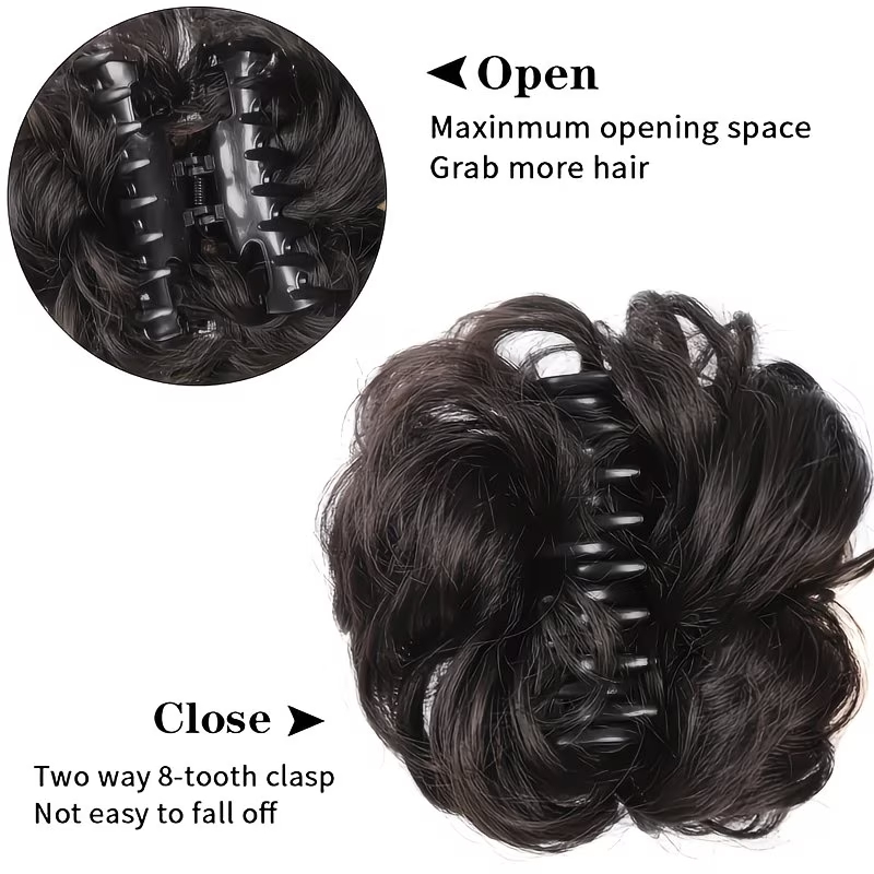 Synthetic Messy Bun Short Curl - đánh giá và giá Claw Clip Messy Bun Hair Piece