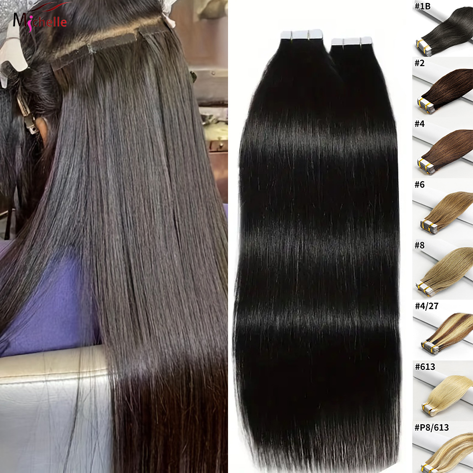 Tape in Hair Extensions Straig - đánh giá và giá Invisible Tape In Extensions Real Hair