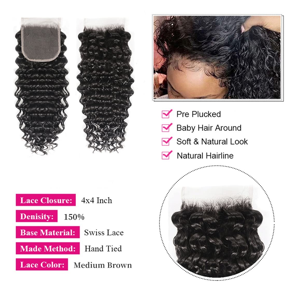 Sâu Sóng Tóc 3/4 Bó Với Phía T - đánh giá và giá Deep Wave 3 Bundles With Closure