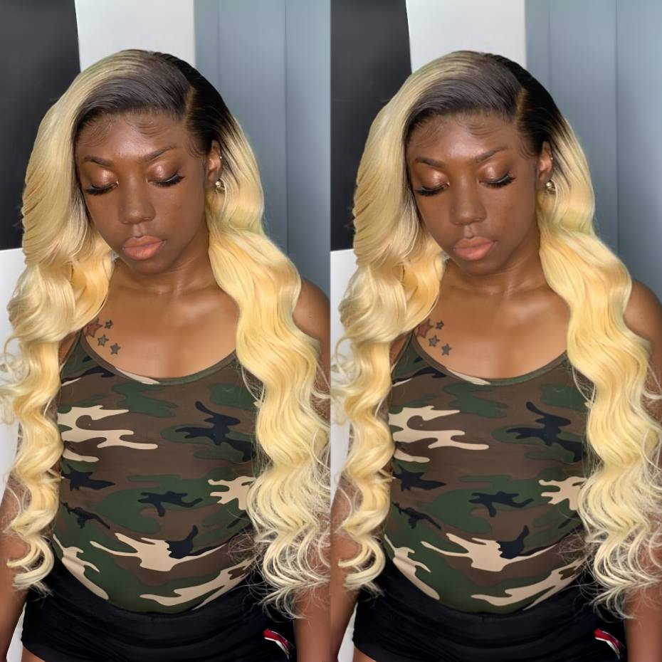 1B 613 Blonde Ombre Human Hair - đánh giá và giá 613 Blonde Body Wave Lace Front Wig
