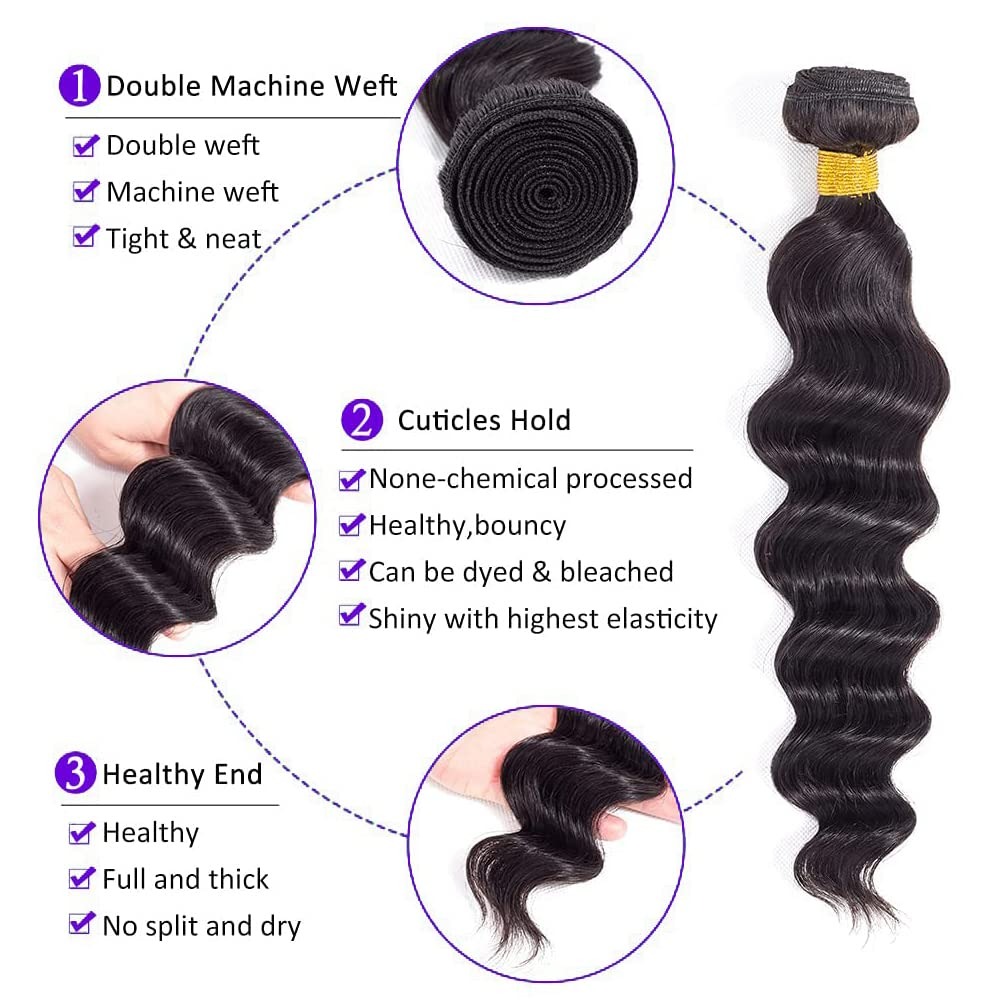 30 Inch Loose Wave Bundles Hum - đánh giá và giá Deep Wave 3 Bundles With Closure