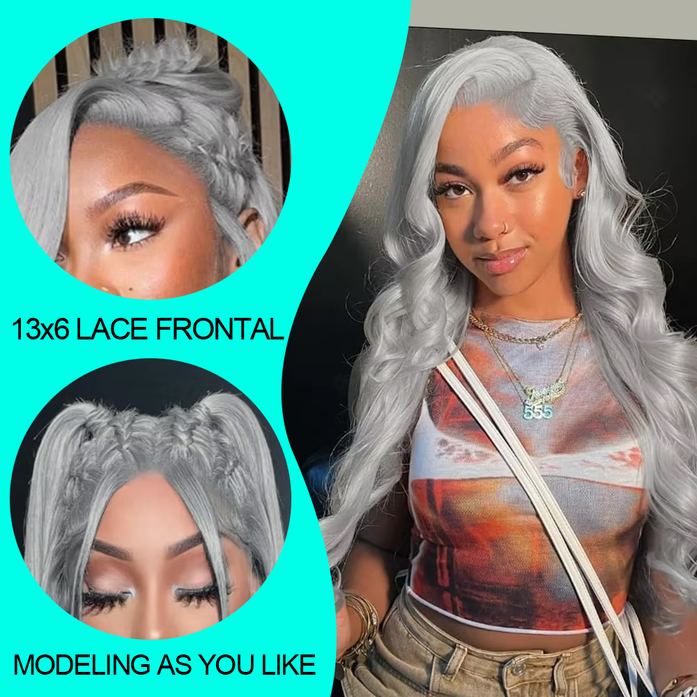 Cosplay Body Wave Silver Grey  - đánh giá và giá 613 Blonde Body Wave Lace Front Wig