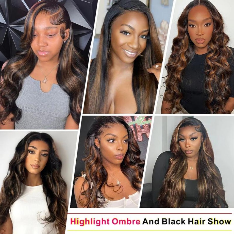 P1B30 Highlight Ombre Body Wav - đánh giá và giá Human Hair Wigs