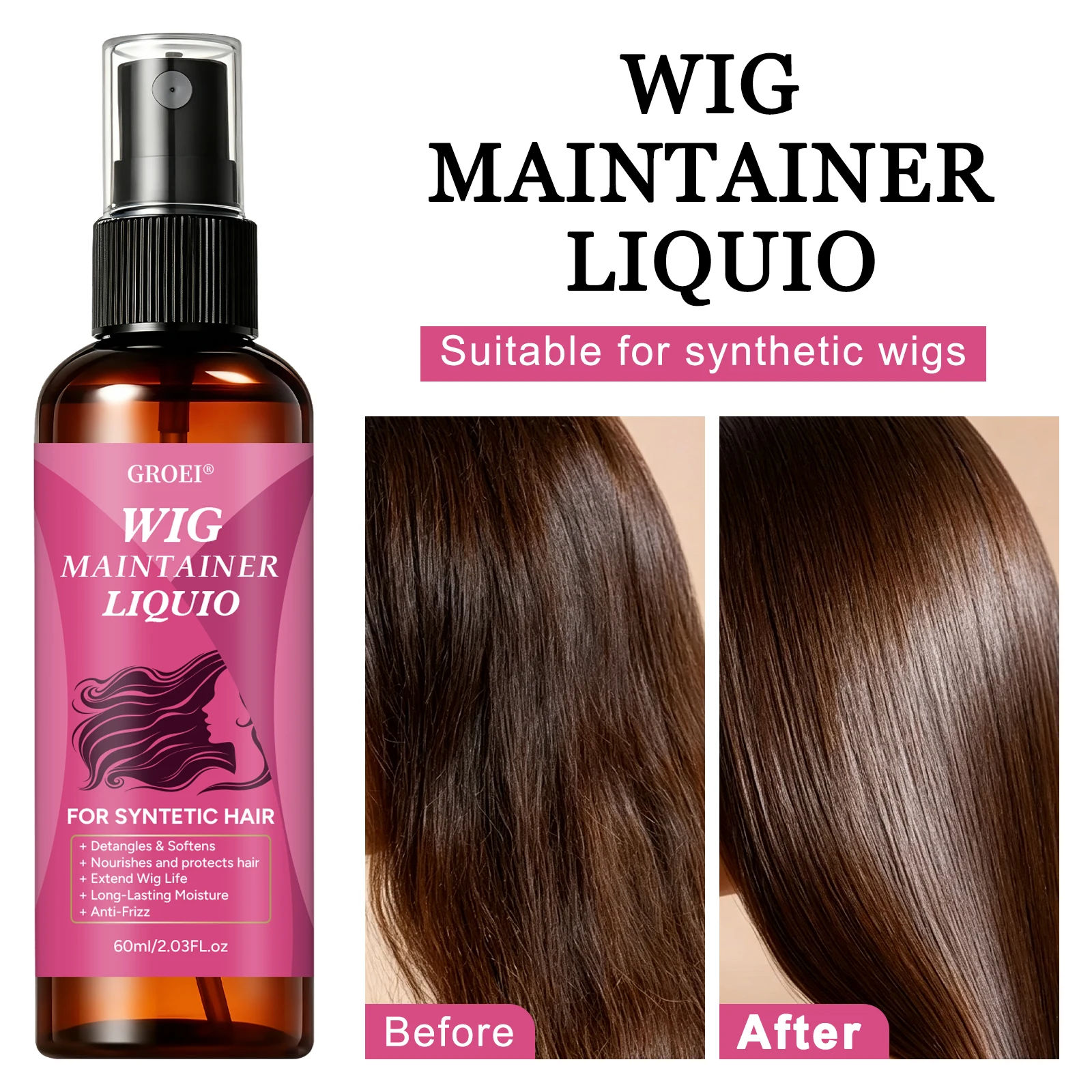 GROEI Anti‑Frizz Wig Maintaine - đánh giá và giá Synthetic Wigs
