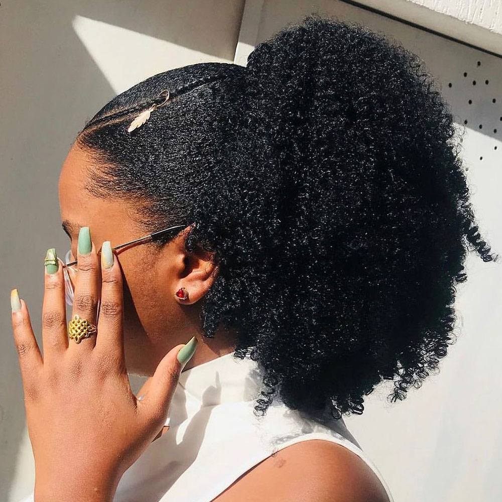 Ponytail Human Hair Afro Kinky - đánh giá và giá Seamless Clip In Hair Extensions Human Hair