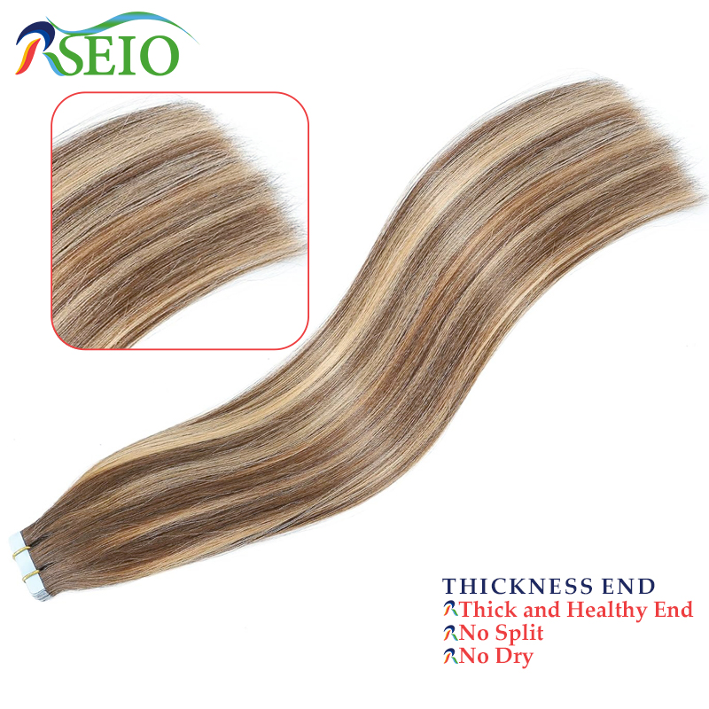 RSEIO Straight Tape In Human H - đánh giá và giá Invisible Tape In Extensions Real Hair