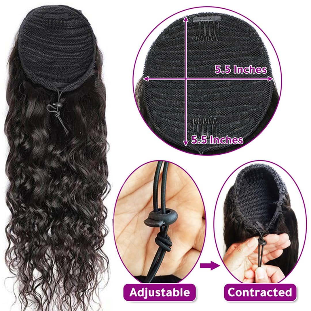 Water Wave Ponytail Human Hair - đánh giá và giá Seamless Clip In Hair Extensions Human Hair