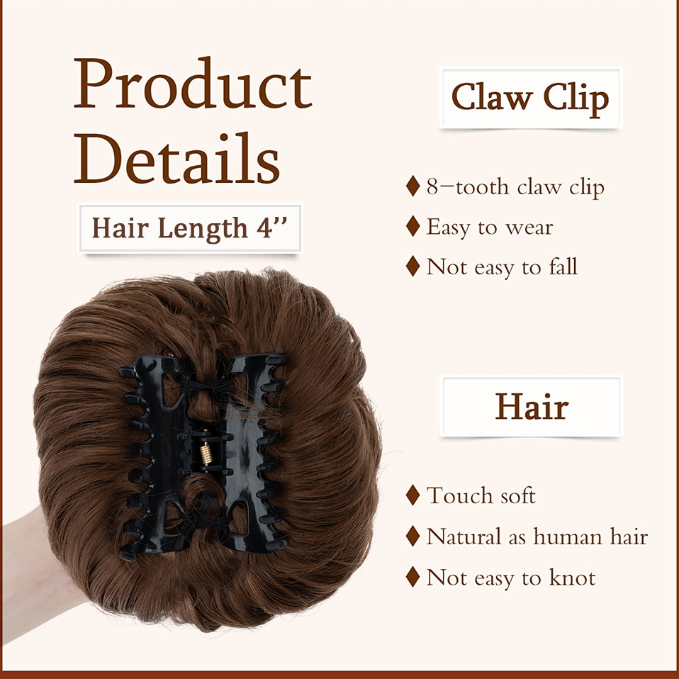 Benehair Messy Hair Bun Synthe - đánh giá và giá Claw Clip Messy Bun Hair Piece