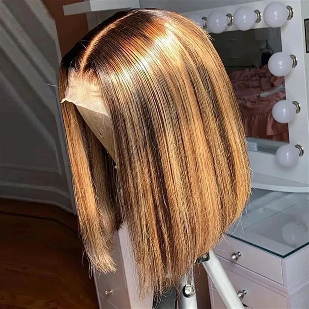 Honey Blonde Bob Wigs Human Ha - đánh giá và giá Glueless Wear And Go Human Hair Wig