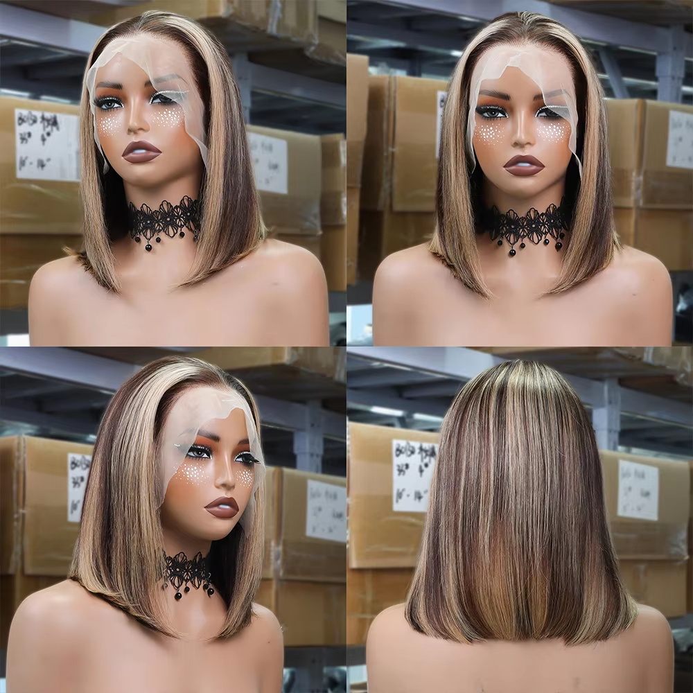 Honey Blonde Bob Wigs Human Ha - đánh giá và giá Glueless Wear And Go Human Hair Wig