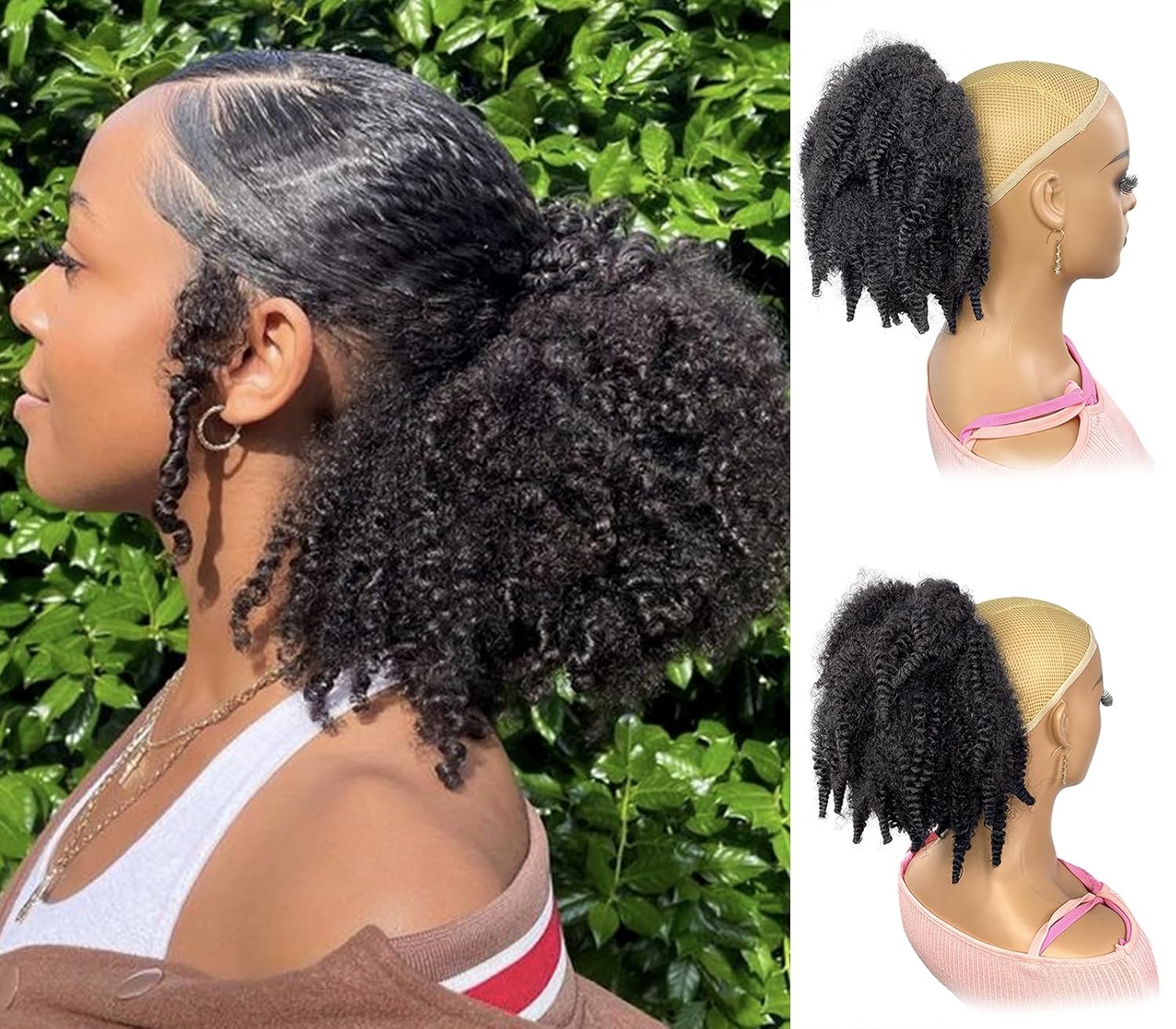 12inch Short Marley Hair Draws - đánh giá và giá Drawstring Afro Curly Puff Ponytail