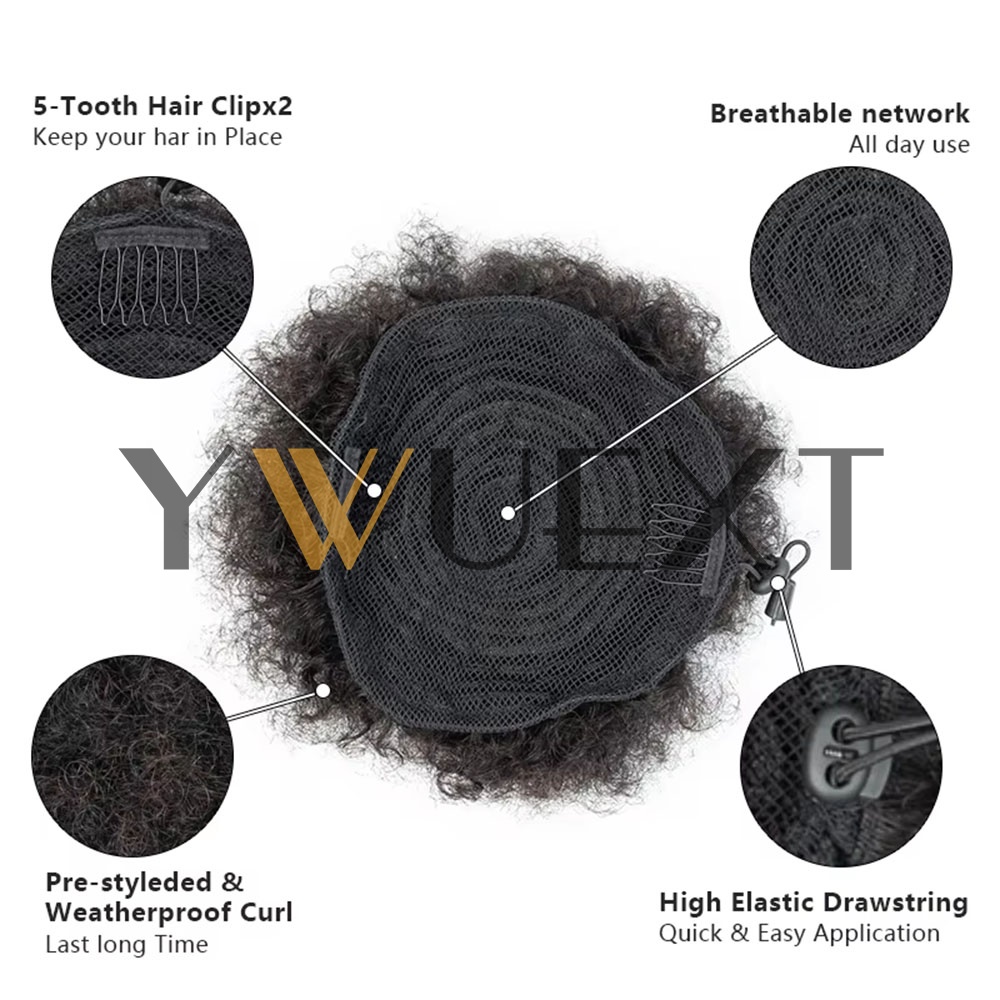 Afro Puff Ponytail 4-6 Inch Hu - đánh giá và giá Drawstring Afro Curly Puff Ponytail