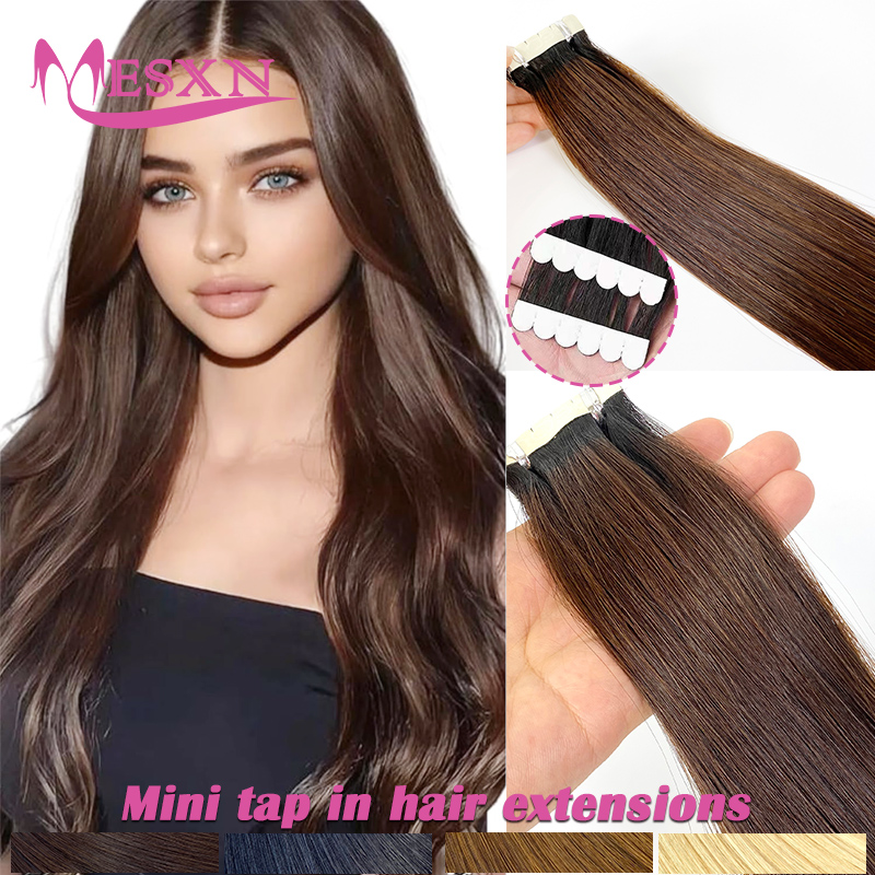 Mini Tape In Human Hair Extens - đánh giá và giá Invisible Tape In Extensions Real Hair