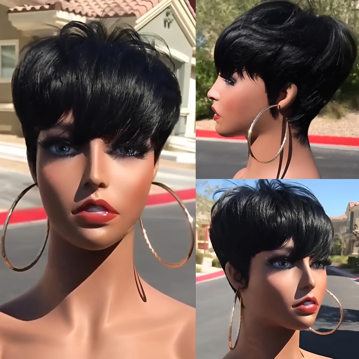 Short Human Hair Wigs Pixie Cu - đánh giá và giá Short Pixie Cut Wig Human Hair Cheap