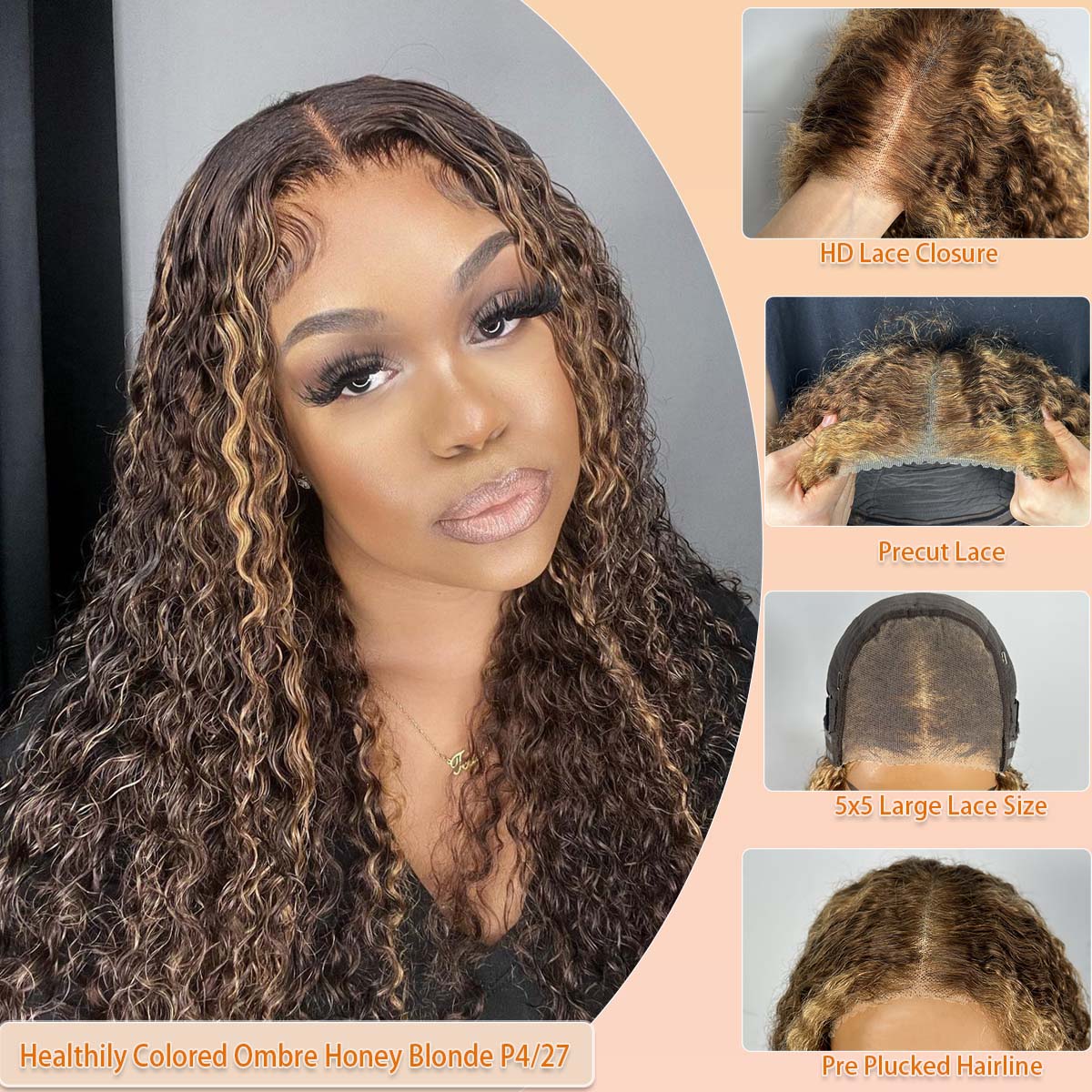Wear & Go Wig P427 Honey Blond - đánh giá và giá Glueless Wear And Go Human Hair Wig