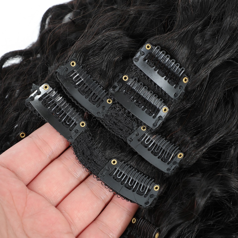 Water Wave Clip In Hair Extens - đánh giá và giá Seamless Clip In Hair Extensions Human Hair