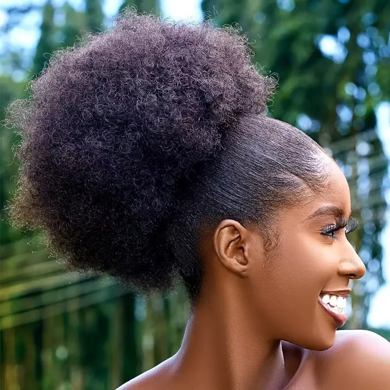 1pc Women's 10-Inch Afro Kinky - đánh giá và giá Drawstring Afro Curly Puff Ponytail