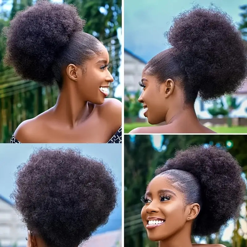 1pc Women's 10-Inch Afro Kinky - đánh giá và giá Drawstring Afro Curly Puff Ponytail