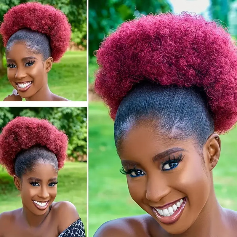 1pc Women's 10-Inch Afro Kinky - đánh giá và giá Drawstring Afro Curly Puff Ponytail
