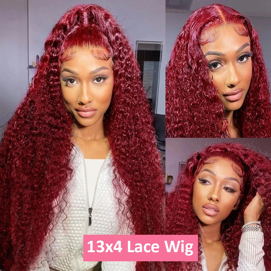 200 Density Burgundy Deep Wave - đánh giá và giá Human Hair Wigs