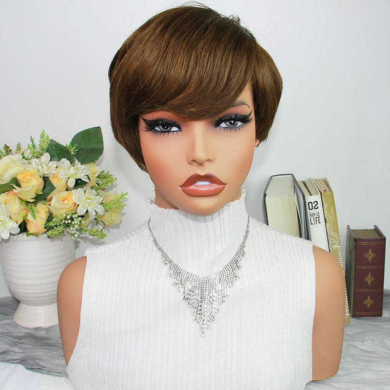 Chocolate Brown Pixie Cut Wigs - đánh giá và giá Short Pixie Cut Wig Human Hair Cheap