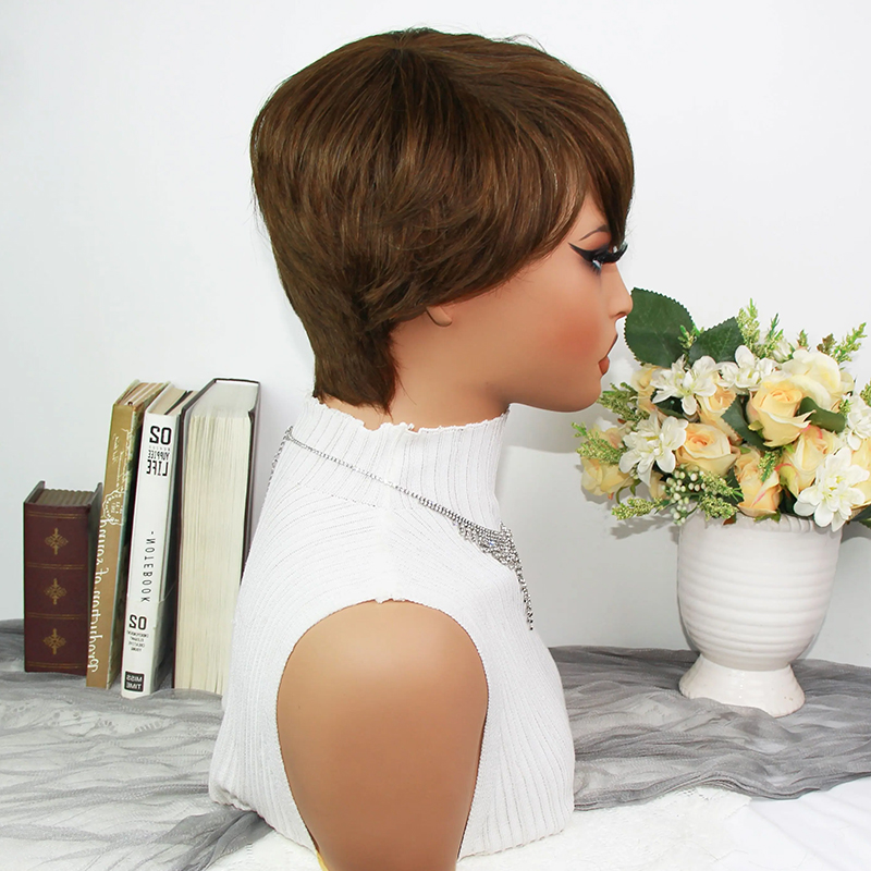 Chocolate Brown Pixie Cut Wigs - đánh giá và giá Short Pixie Cut Wig Human Hair Cheap