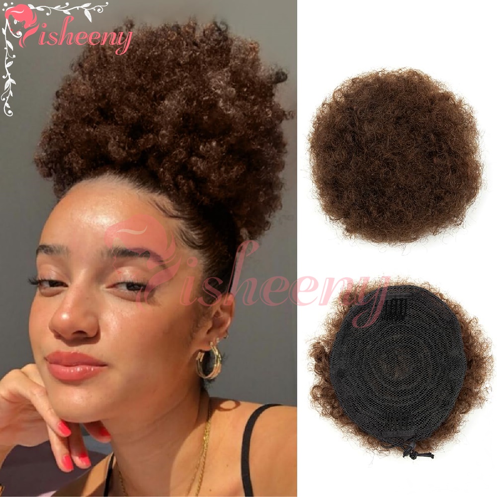 Isheeny Kinky Curly Afro Puff  - đánh giá và giá Drawstring Afro Curly Puff Ponytail