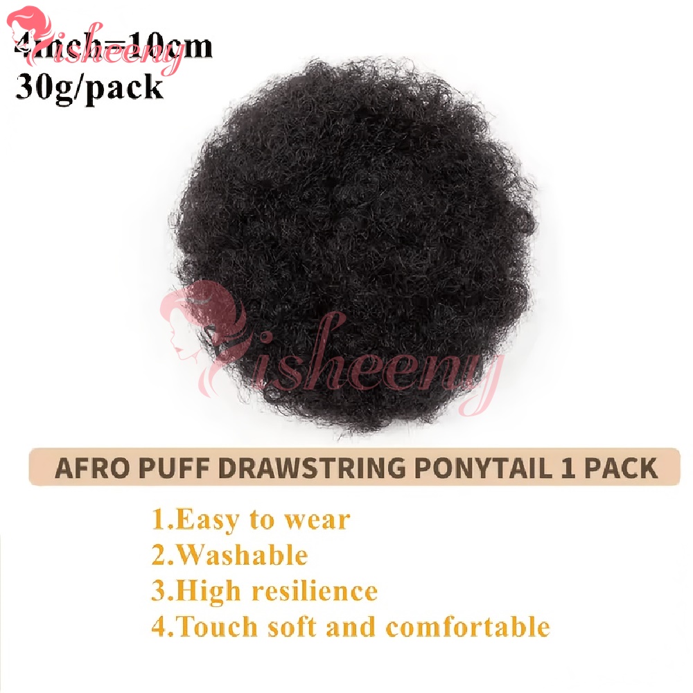Isheeny Kinky Curly Afro Puff  - đánh giá và giá Drawstring Afro Curly Puff Ponytail