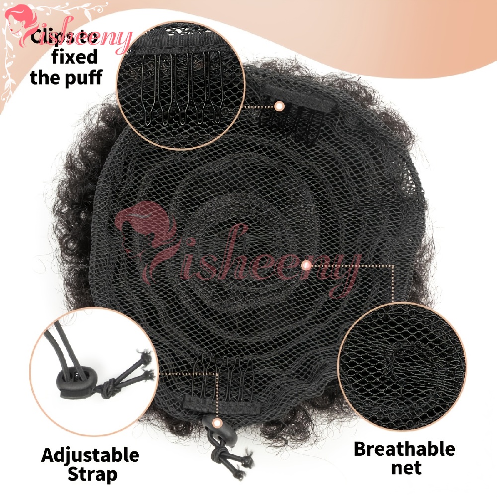 Isheeny Kinky Curly Afro Puff  - đánh giá và giá Drawstring Afro Curly Puff Ponytail