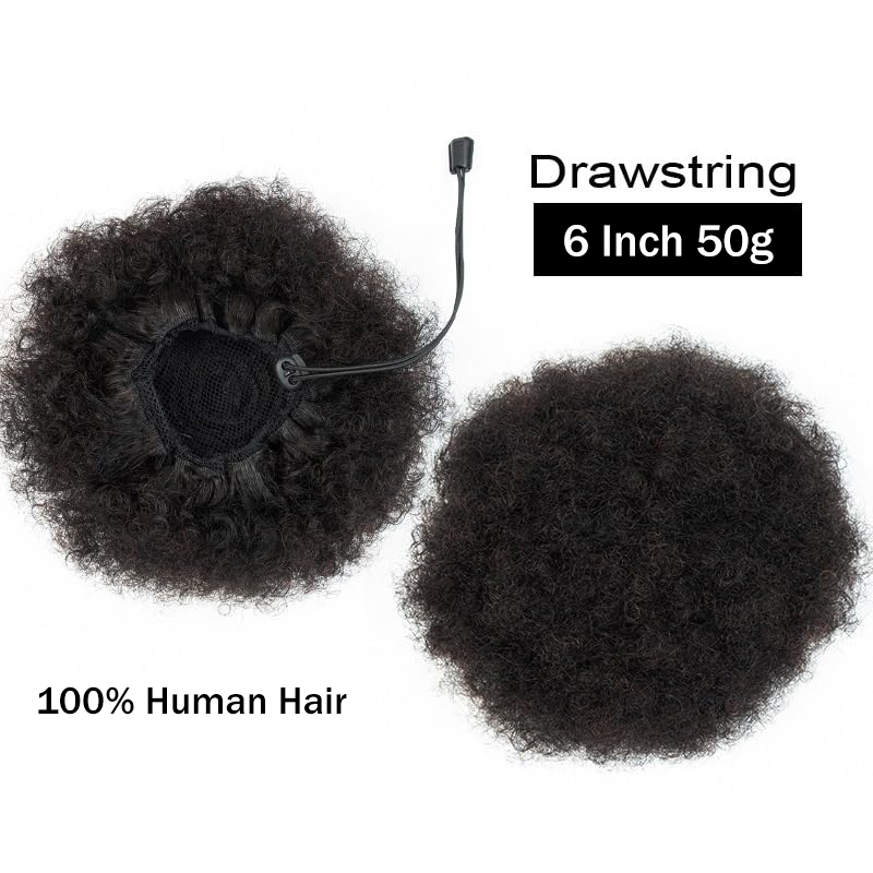 Afro Kinky Puffs 100% Human Ha - đánh giá và giá Drawstring Afro Curly Puff Ponytail